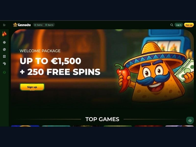 Casinacho Casino (Nacho Casino) for active Canadian players: 467+ live casino games, Spinola Liga 2026 and weekly cashback up to 25%